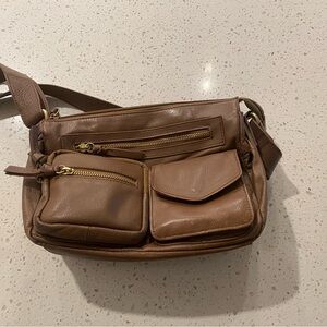 100% leather (outer) Purse , brown